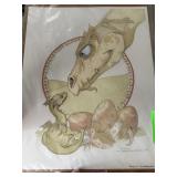 SIGNED DRAGON PRINT P.D. BREEDING BLACK