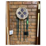 2PC VTG SINGH BADRAN DRUM TAMBORINE WALKING STICK