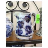 ANTIQUE VICTORIAN PITCHER W GOLD OUTLINE