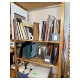 SHELF UNIT W ITEMS PICD GLASS / CRAFT/ BOOKS MORE
