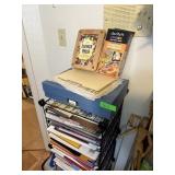 LARGE LOT OF SCRAPBOOKING PAPER W STORAGE