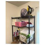 SHELF UNIT AND CONTENTS SPRAY PAINTS CRAFT ETC