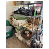 METAL SHELF UNIT W CONTENTS CRAFT ETC