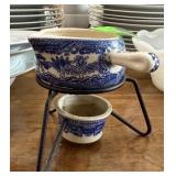 BLUE WILLOW BUTTER WARMER