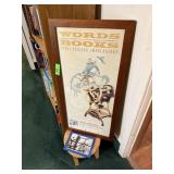 WORDS / BOOKS POSTER W STOOL ETC