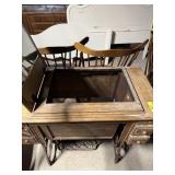 VINTAGE TREADLE SEWING MACHINE CABINET