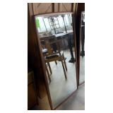 QTY 1 MID CENTURY TEAK MIRROR