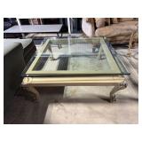 THICK GLASS TOP COFFEE TABLE NOTE