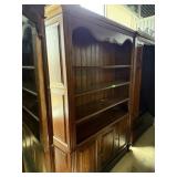 VINTAGE WOOD CHINA HUTCH CABINET NIE