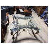 GLASS TOP METAL BASE COFFEE TABLE