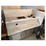 LARGE RESTAURANT CONDIMENT STATION W CABINETS