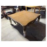 LARGE SQUARE COFFEE TABLE W METAL BASE NICE