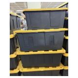 Set of 3 large 40 gallon heavy duty totes and 1