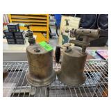 2PC VINTAGE BRASS TORCHES & OTHER TOOLS