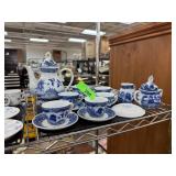 BLUE WILLOW TEA SET