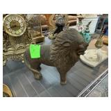 VINTAGE CAST IRON LION COIN BANK