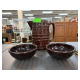 MARCREST POTTERY PITCHER & BOWLS