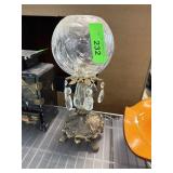 HOLLYWOOD REGENCY CRYSTAL HURRICANE BRASS BASE