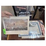 LOT OF MIXED EPHEMERA PULLMAN STOCK CERTIFICATE +