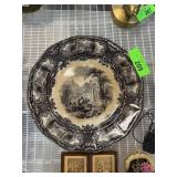 ANTIQUE GENOA DAVENPORT TRANSFERWARE PLATE 1850S