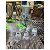 MINIATURE CHINESE BUD VASES & OTHER CERAMIC VASE