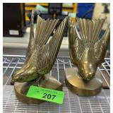 2PC PM CRAFTSMAN BRASS BIRD BOOKENDS