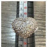 JUDITH RIPKA STERLING SILVER HEART RING