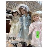 3PC VINTAGE PORCELAIN DOLLS