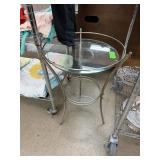 VINTAGE MID CENTURY 2 TIER GLASS COCKTAIL TABLES