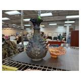 CARNIVAL GLASS BASKET / IMPERIAL GLASS VASE