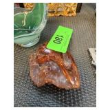 LARGE CHUNK OF RAW AMBER MADE INTO BOLO TIE
