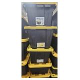 Set of 5 large totes 27 gallon and 17 gallon