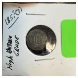 1850S SILVER 3 CENT PIECE