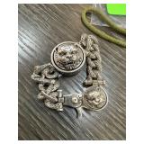 SPINNING LION BRACELET MARKED STERLING IS NOT