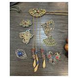 LOT OF ENAMELED CHINESE COMB / PENDANTS