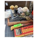 LOT OF MIXED COLLECTIBLES KNIVES DECOR DOMINOES+