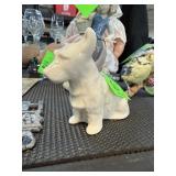 BELLEEK PORCELAIN DOG FIGURINE
