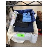 2 BINS OF MIXED DESIGNER DUST BAGS COVERS