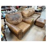 LANE LEATHER SOFA ARM CHAIR & OTTOMAN NOTE