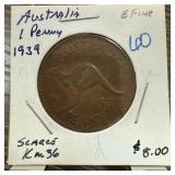1939 AUSTRALIA 1 PENNY HARDER DATE