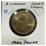 2010-D ABRAHAM LINCOLN PRESIDENTIAL DOLLAR