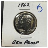 1962 GEM PROOF SILVER ROOSEVELT DIME
