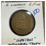 ABRAHAM LINCOLN MEMORIAL TOKEN