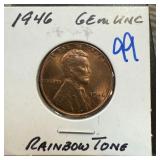 1946 WHEAT PENNY CENT GEM UNC