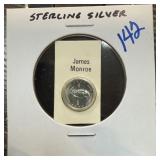FRANKLIN MINT STERLING SILVER JAMES MONROE RD