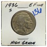 1936-S BUFFALO NICKEL HIGH GRADE