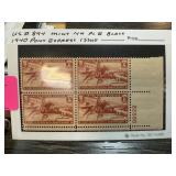 894 MINT NH PL# BLCOK 1940 PONY EXPRESS ISS STAMPS