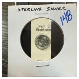 FRANKLIN MINT STERLING SILVER DWIGHT D EISENHOWER