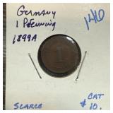 1899-A GERMANY 1 PFENNIG SCARCE