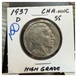 1937-D BUFFALO NICKEL BETTER HIGH GRADE
